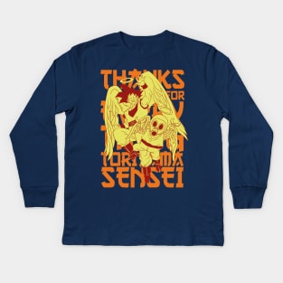 AKIRA TORIYAMA: THANKS FOR EVERYTHING TORIYAMA SENSEI BACK AND FRONT Kids Long Sleeve T-Shirt